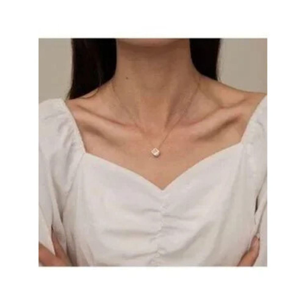 GOLD 18k Plated Geometric Square CZ Necklace